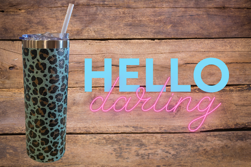 Sublimated glitter tumbler